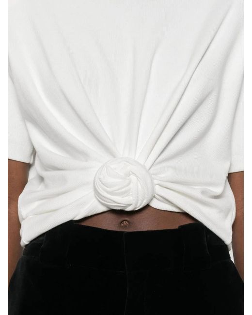 Magda Butrym White Knot-Detail T-Shirt