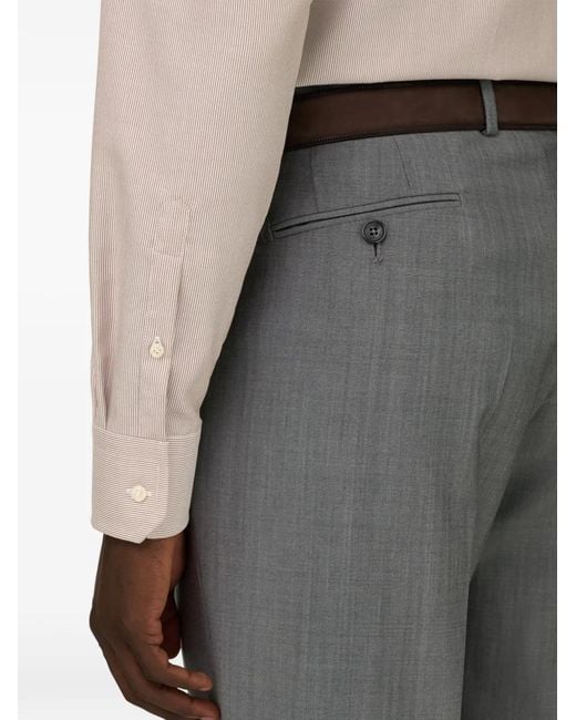 Boggi White Striped Windsor-Collar Shirt for men