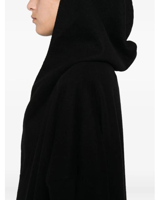 Rick Owens Black Wide-Collar Coat