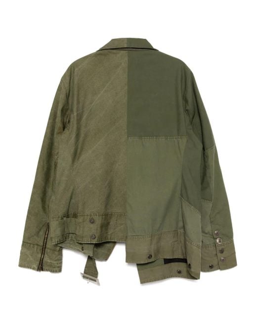 Greg Lauren Green Panelled Jacket for men