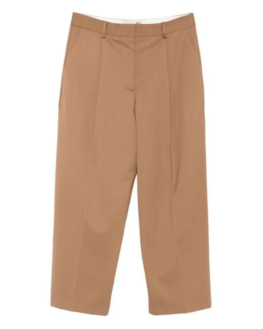 THE M.. Natural Cropped-Hose mit Falten