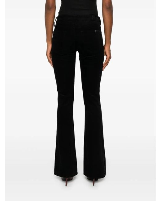 7 For All Mankind Black Bootcut Corduroy Trousers
