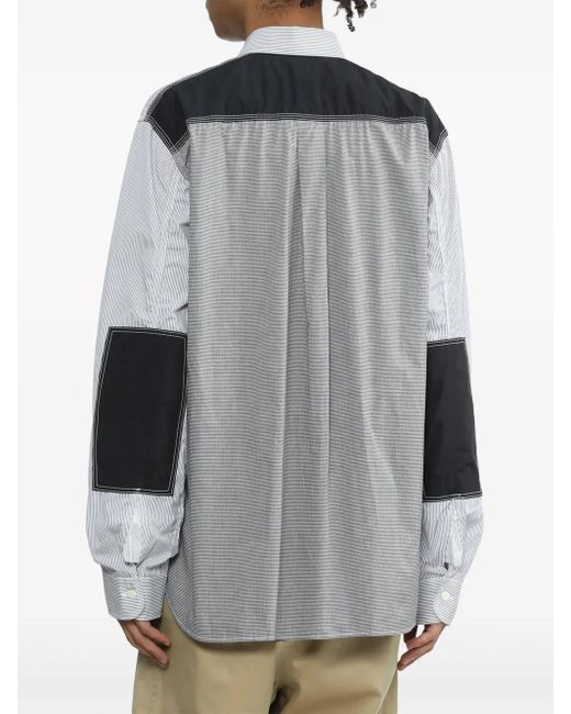Junya Watanabe Gray Panelled Cotton Shirt for men