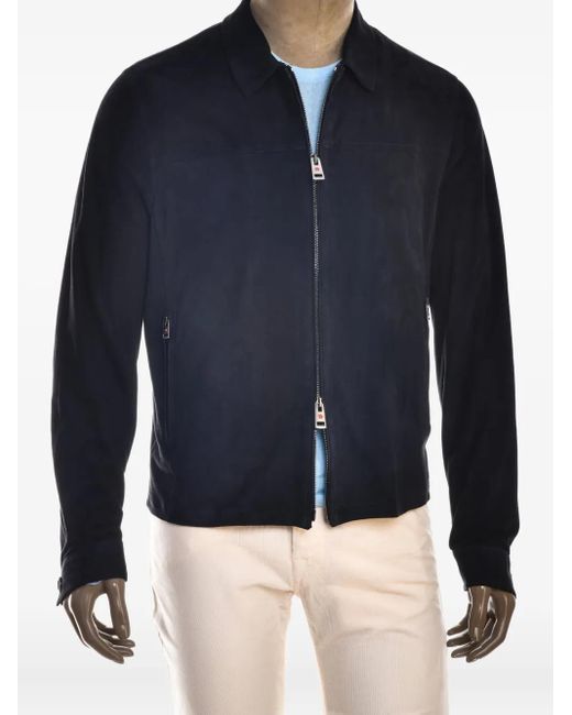 Kiton Natural Roy Lambskin Zip-Front Jacket for men