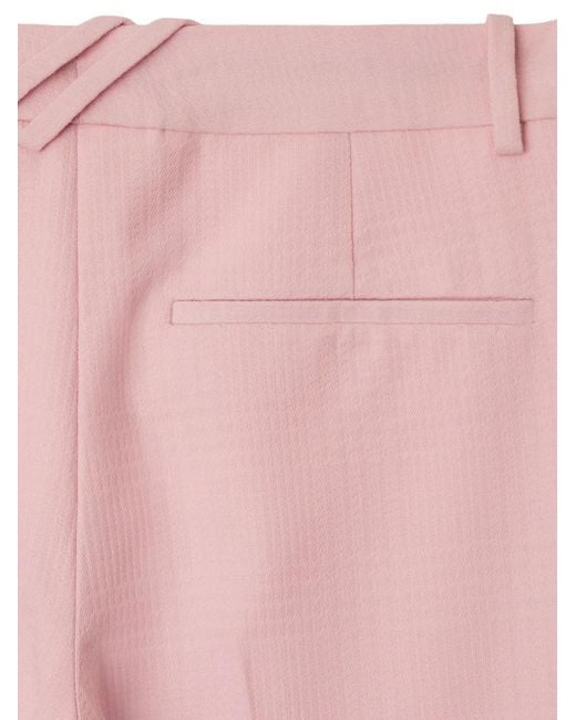 Burberry Pink Tailored Mini Wool Trousers For