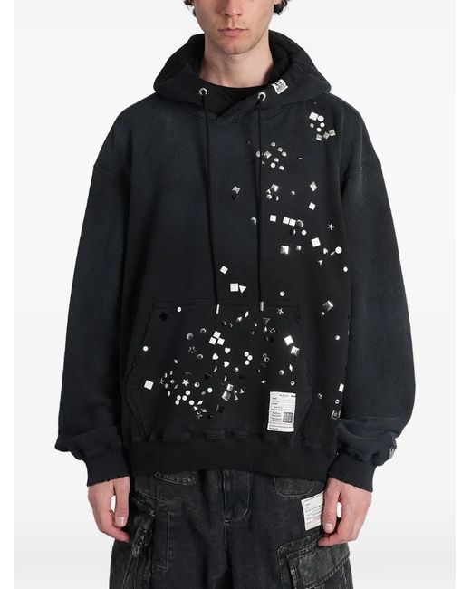 Maison Mihara Yasuhiro Black Stud-Embellished Hoodie for men