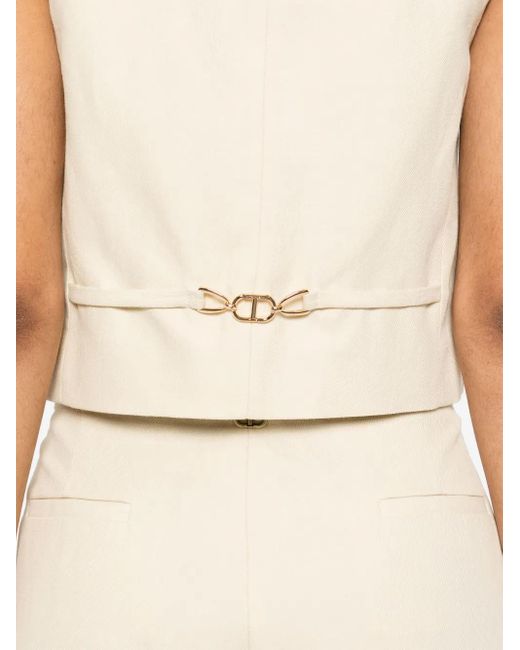 Twinset Natural Logo-Plaque Waistcoat