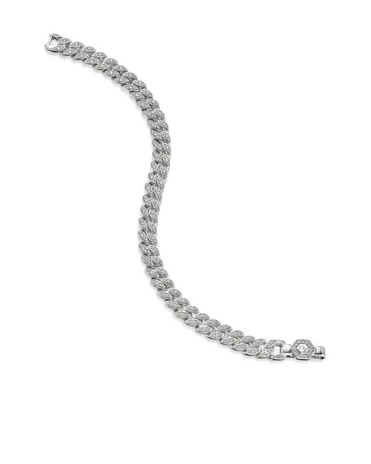 David Yurman Metallic Sterling Curb Chain Diamond Bracelet (7Mm)