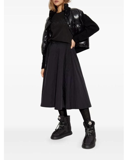 Moncler Black Cardigan With Down Insert