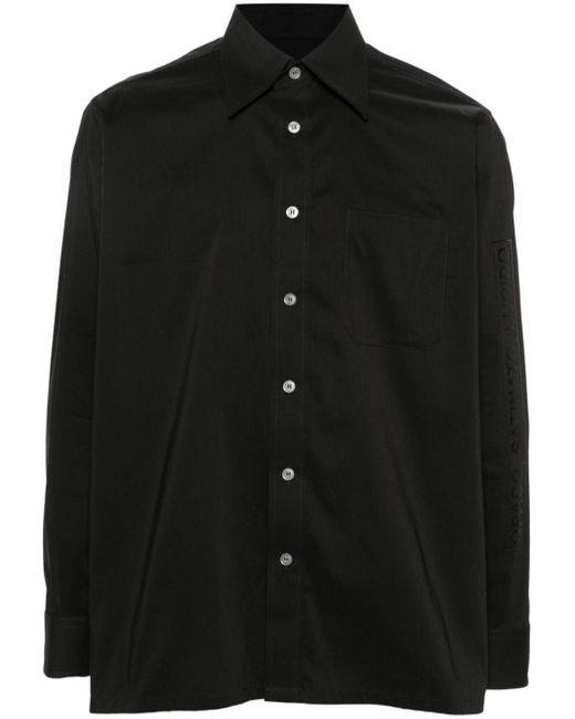 MM6 by Maison Martin Margiela Black Pointed-collar Long-sleeves Shirt for men
