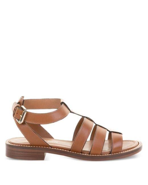 Guglielmo Rotta レザーケージサンダル Brown