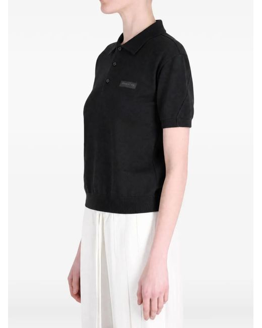 Givenchy Black Logo-Patch Polo Shirt for men