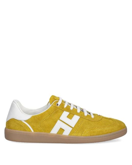 Elisabetta Franchi Yellow Suede Leather Sneakers