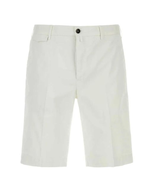 PT Torino White Pressed-Crease Shorts for men