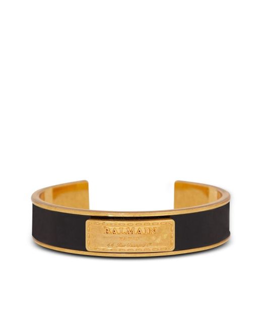 Balmain Black Logo Bracelet Cuff