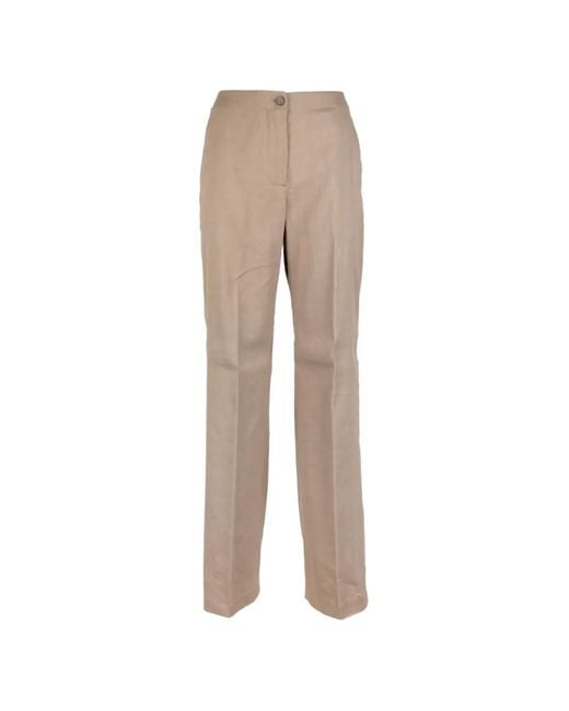Seventy Natural Elasticated-Waist Pressed-Crease Trousers