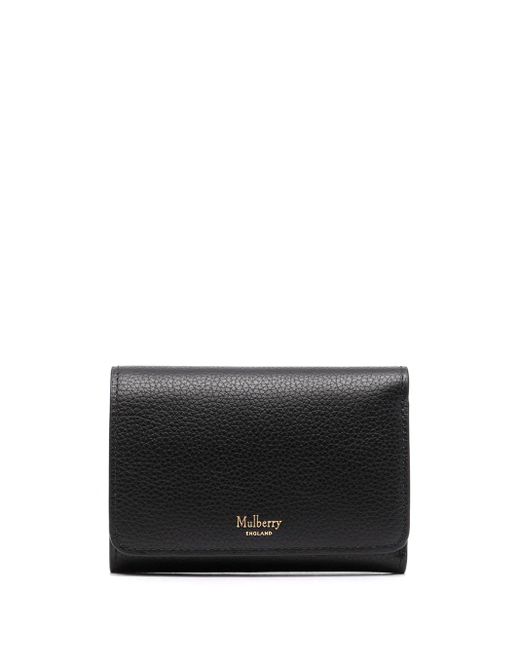 Mulberry Black Continental Trifold Small Classic Wallet