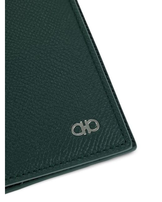 Ferragamo Green Gancini Grained Leather Cardholder for men