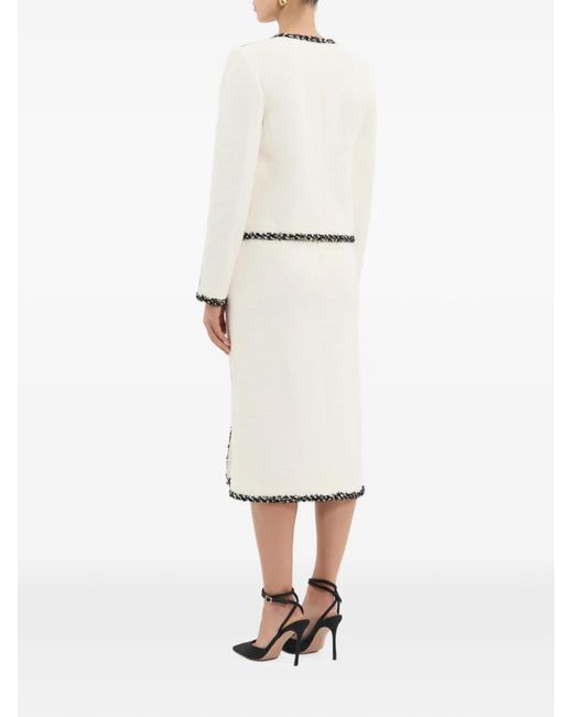 Rebecca Vallance White Jacquie Faux-Pearl Button Skirt