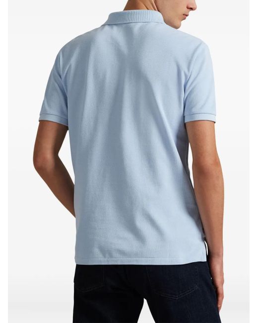 Polo Ralph Lauren Blue Embroidered-Logo Polo Shirt for men