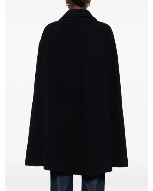 Totême  Black Wool Cape Coat