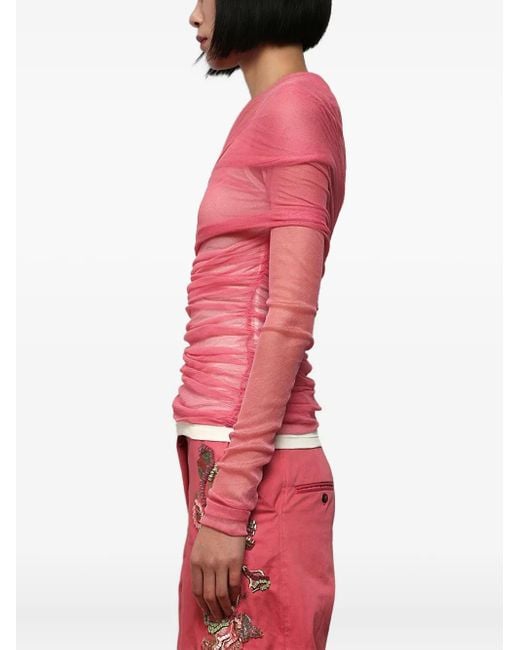 Top con capas de tul Christopher Esber de color Red