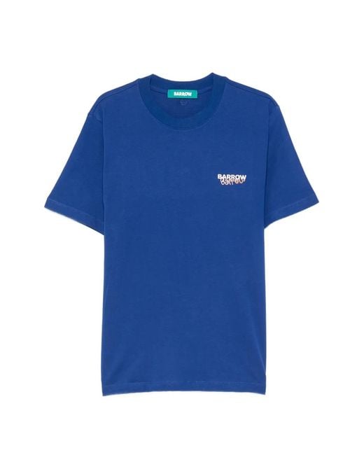 Barrow Blue Bear-Print Logo-Print T-Shirt for men