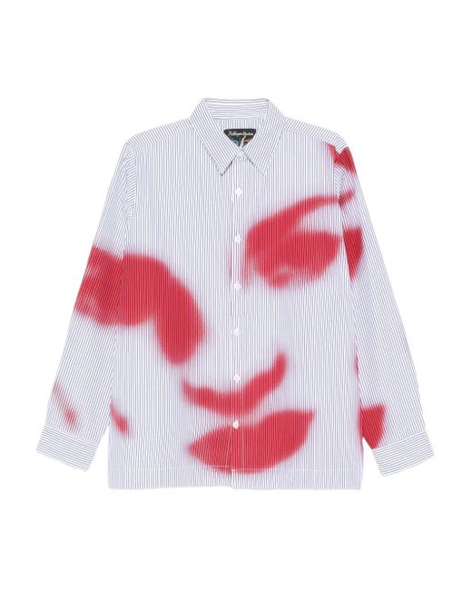 Kidsuper Pink Striped Graphic-Print Shirt for men