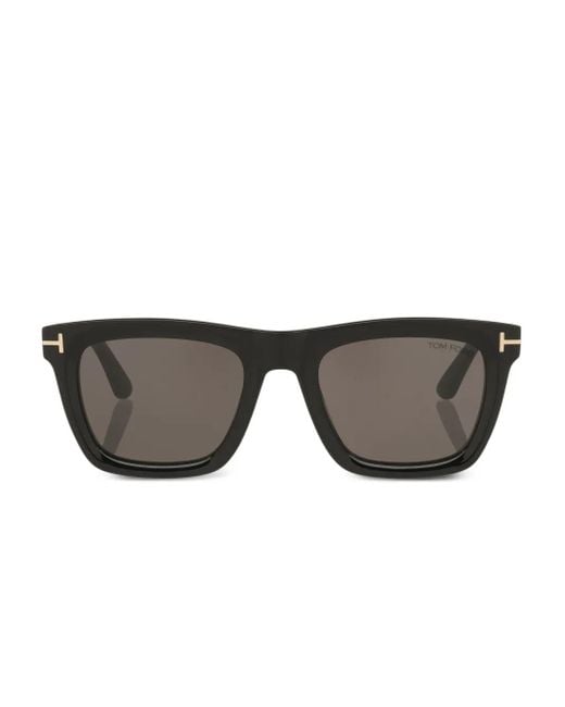 Tom Ford Gray Leilo Metal-Detail Rectangle Sunglasses for men