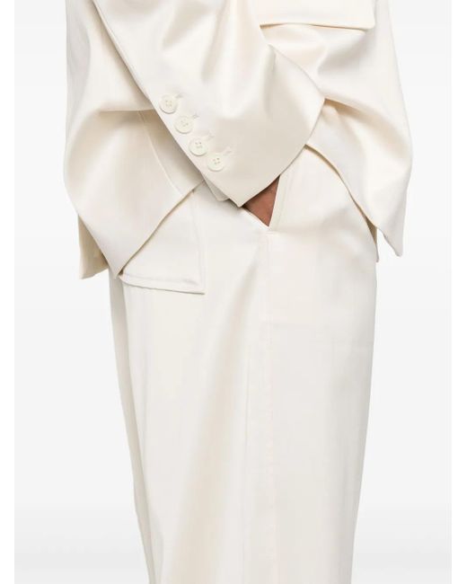 Totême  White Trouser With Twisted Stitching