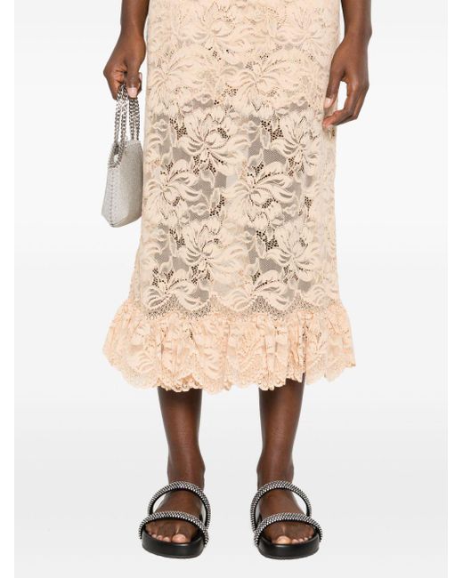 Rabanne Natural Corded-lace Midi Skirt