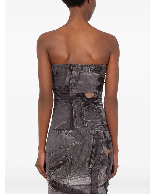Love Moschino Gray Haut Imprimé En Résille