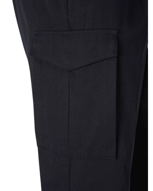 Herno Blue Drawstring Cargo Trousers for men