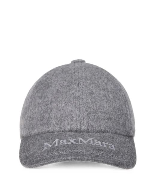 Max Mara Gray Logo-Embroidered Baseball Cap