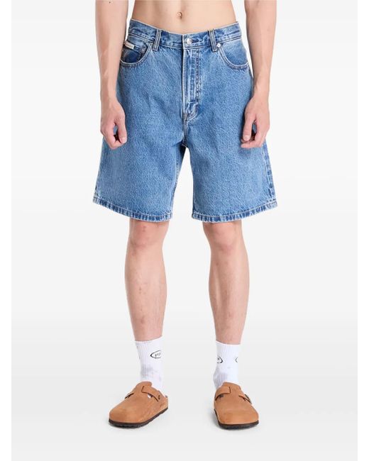 Shorts Denim Con Effetto Schiarito di Calvin Klein in Blue da Uomo