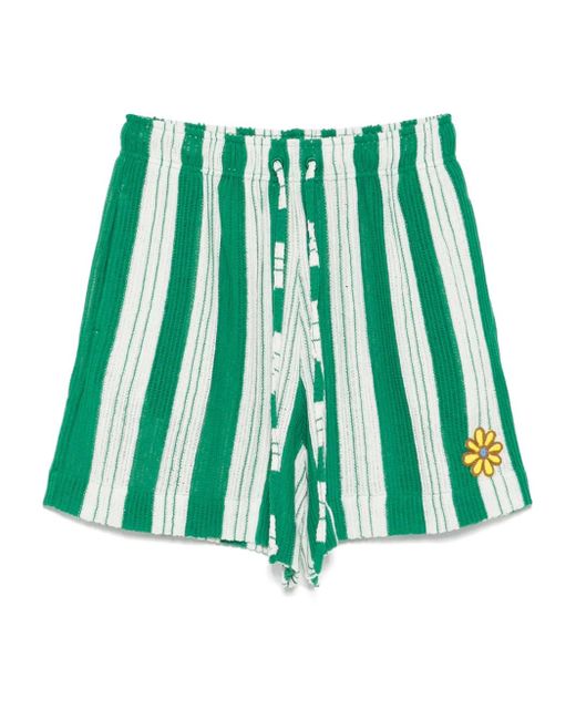 MIRA MIKATI Green Gehäkelte Shorts Mit Blumen
