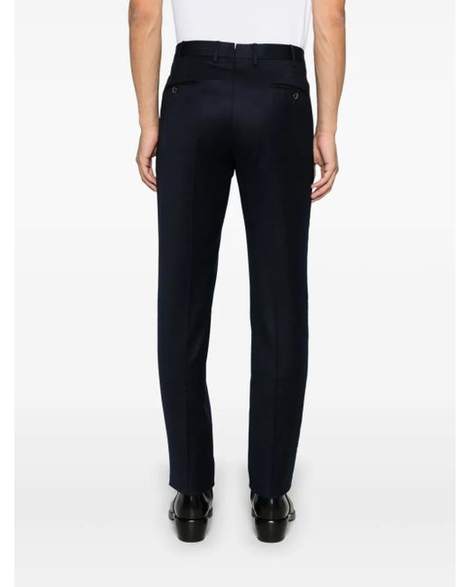 PT Torino Blue Pressed-Crease Trousers for men