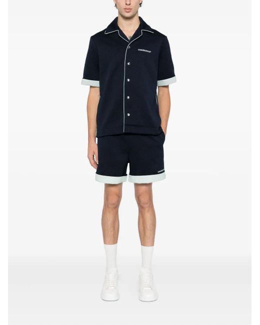 Casablanca Blue Logo-Embroidered Shorts for men