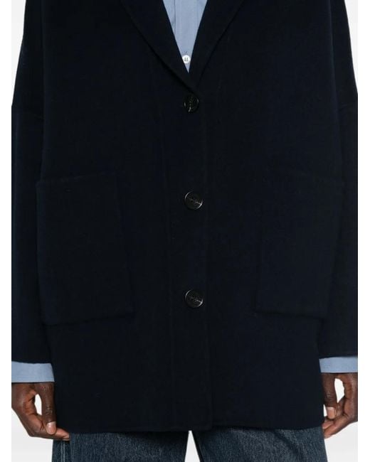 ERMANNO FIRENZE Blue Shawl-Lapel Patch-Pocket Jacket