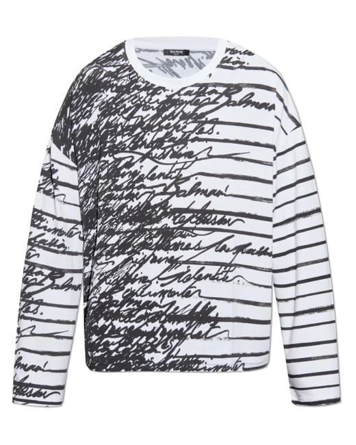 Balmain White Love Letter T-Shirt for men