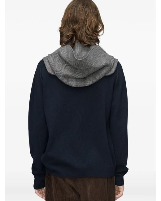 Maison Margiela Gray Check-Pattern Toggle-Fastening Scarf for men