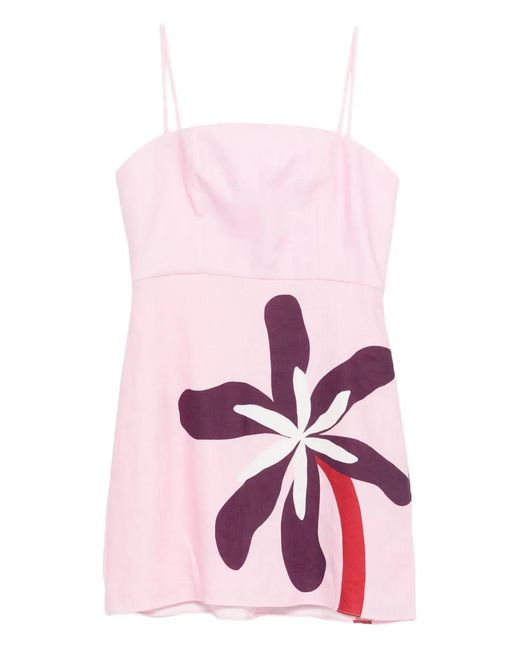 Cala De La Cruz Pink Roma Floral Mini Dress