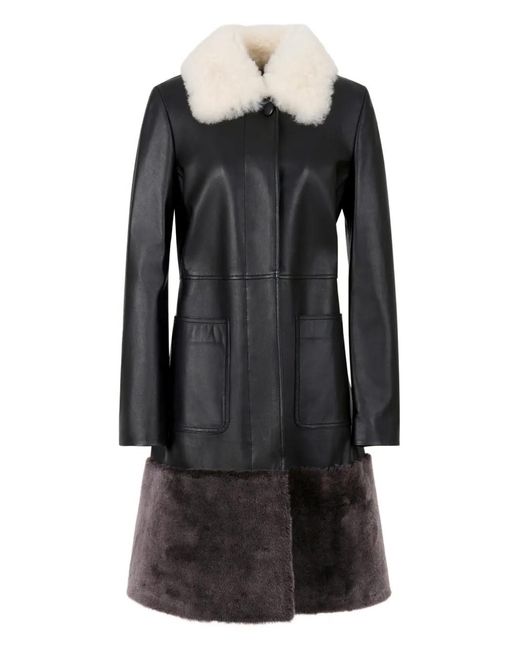 Abrigo con dobladillo de pelo Marni de color Black