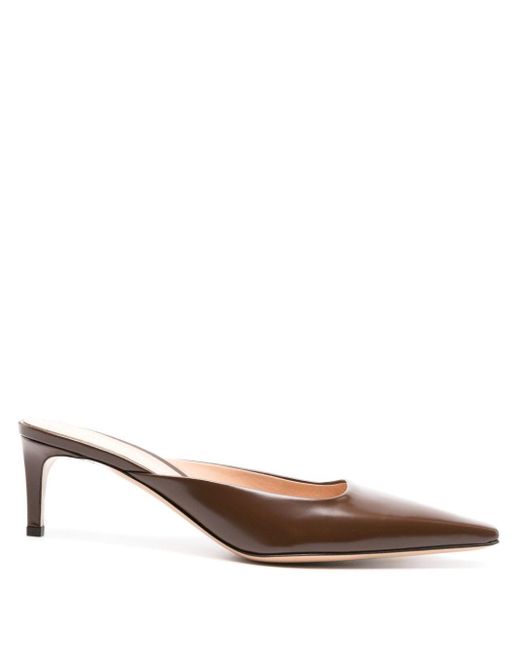 Gianvito Rossi Brown Lindsay 55mm Leather Mules