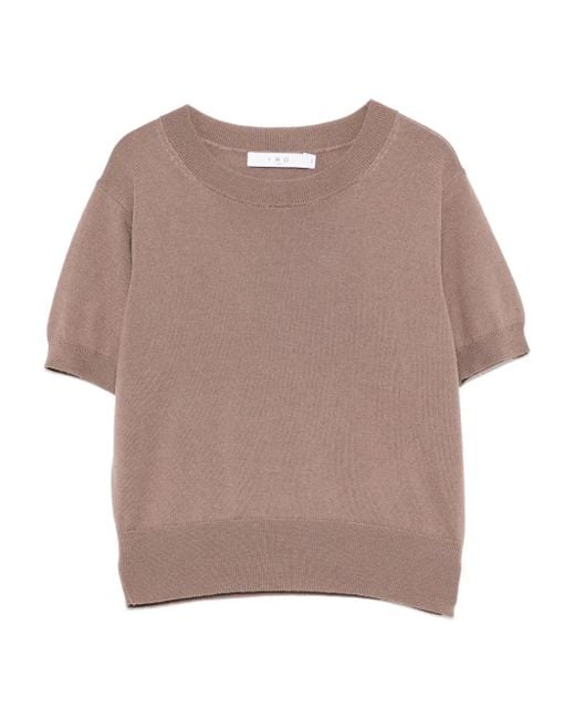 IRO Natural Short-Sleeve Wool Top
