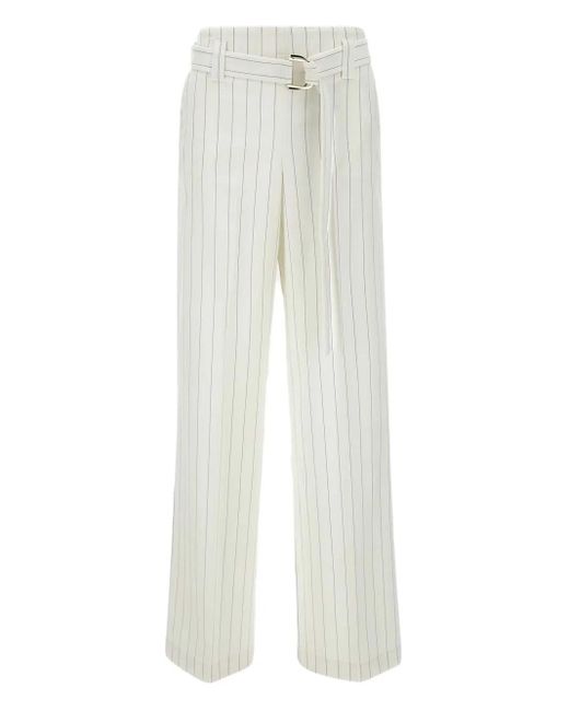 Liu Jo Gestreepte Straight Broek in het White