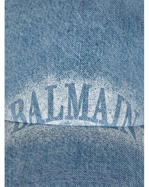 Balmain Blue Logo-Detail Baseball Cap for men