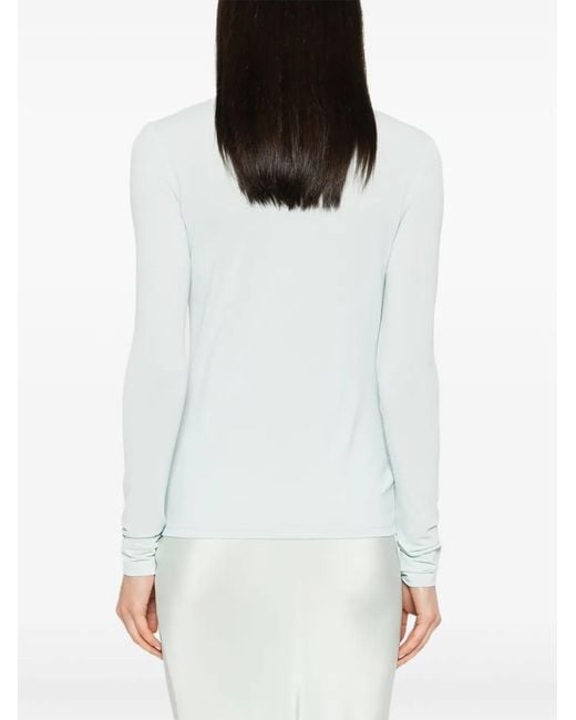 Blusa Drapeada Con Cuello En V Givenchy de color Blue