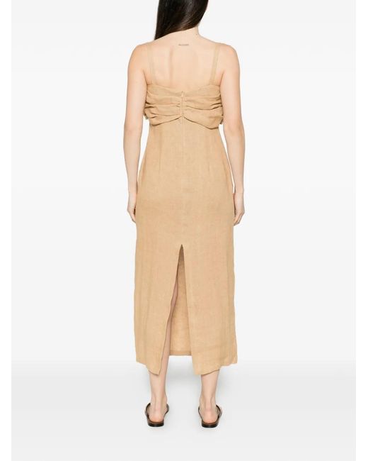 Marella White Vicario Sleeveless Midi Dress