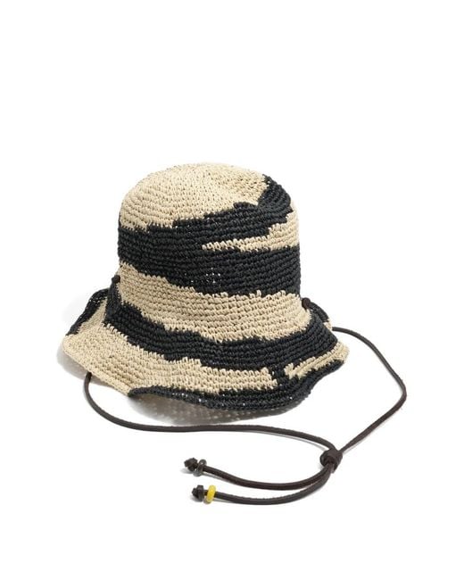 Bimba Y Lola Black Zebra-Pattern Bucket Hat